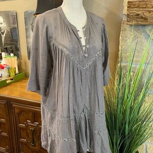 Ivy Jane grey gray bohemian Tunic size Medium